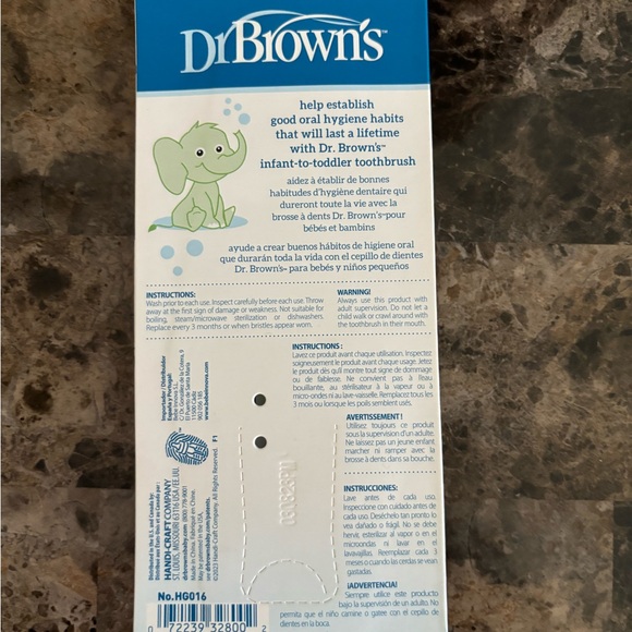 Dr. Brown’s Infant to Toddler Toothbrush 0-3 years Green Hygeine Infantcare New - Picture 2 of 2